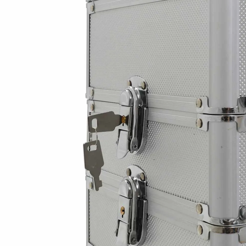 vidaXL Make-up trolley aluminium zilverkleurig