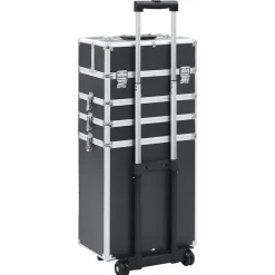 vidaXL Make-up trolley aluminium zwart