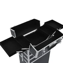 vidaXL Make-up trolley aluminium zwart