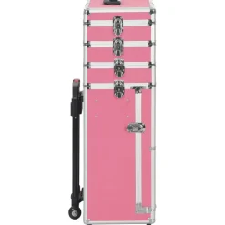vidaXL Make-up trolley aluminium roze