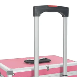 vidaXL Make-up trolley aluminium roze