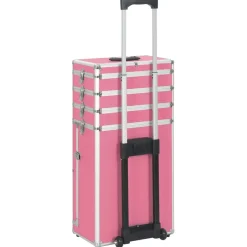 vidaXL Make-up trolley aluminium roze