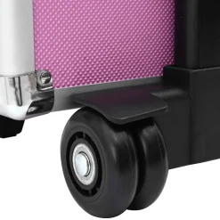 vidaXL Make-up trolley aluminium roze