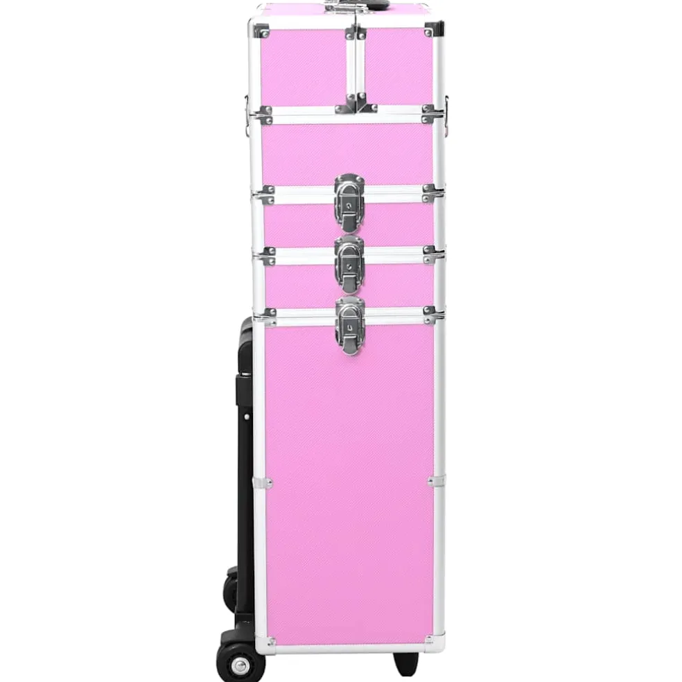 vidaXL Make-up trolley aluminium roze
