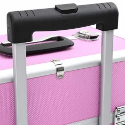 vidaXL Make-up trolley aluminium roze