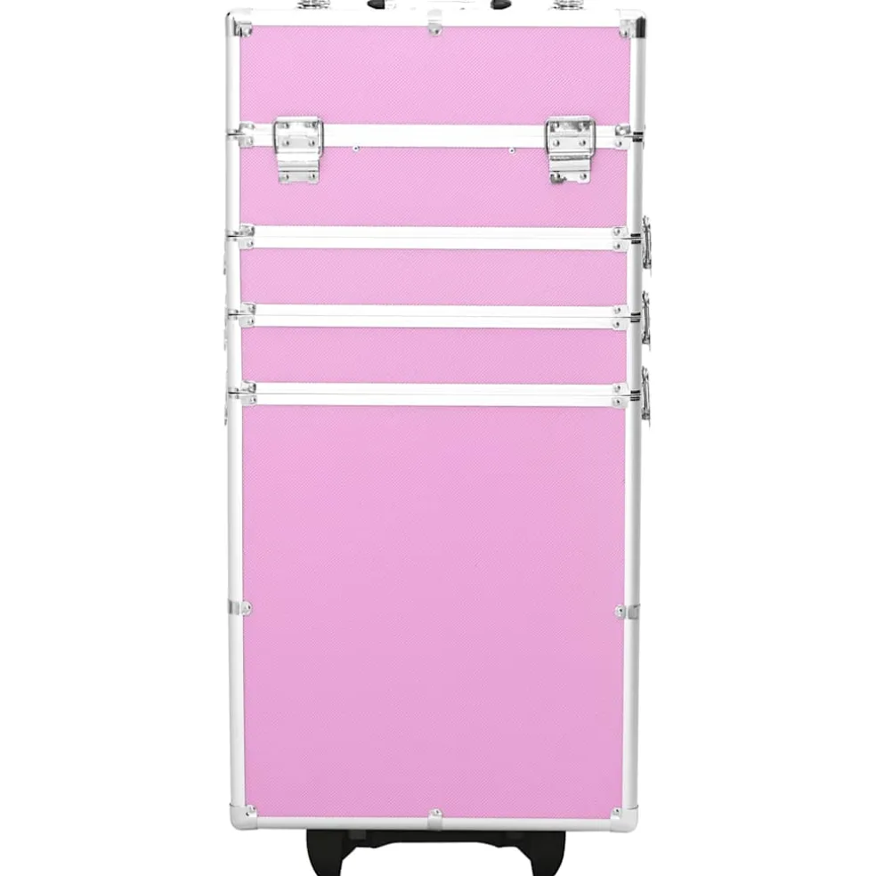 vidaXL Make-up trolley aluminium roze