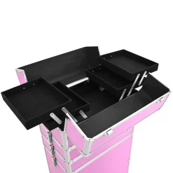 vidaXL Make-up trolley aluminium roze