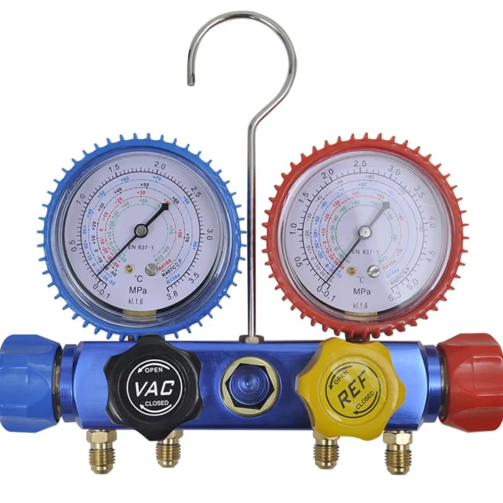 vidaXL Manometer 4-richtingen set in opbergkoffer