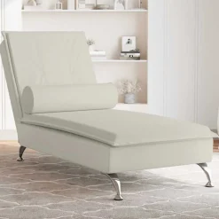 vidaXL Massage chaise longue met bolster fluweel roze