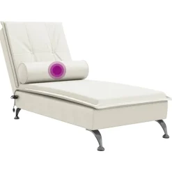vidaXL Massage chaise longue met bolster fluweel roze