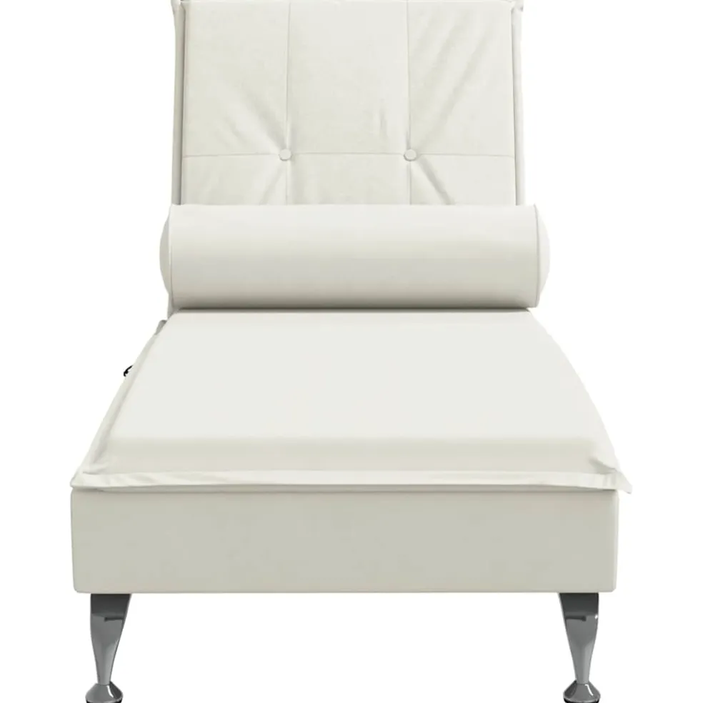 vidaXL Massage chaise longue met bolster fluweel roze
