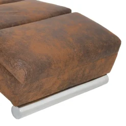 vidaXL Massage chaise longue kunstsuède bruin