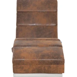 vidaXL Massage chaise longue kunstsuède bruin
