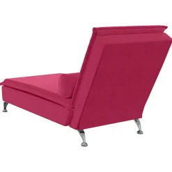 vidaXL Massage chaise longue met bolster fluweel wijnrood