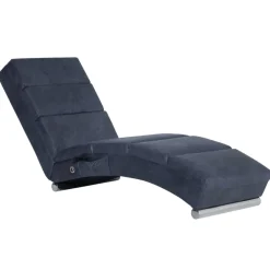vidaXL Massage chaise longue kunstsuède grijs