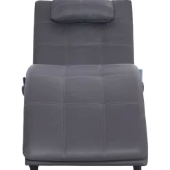 vidaXL Massage chaise longue met kussen kunstleer grijs