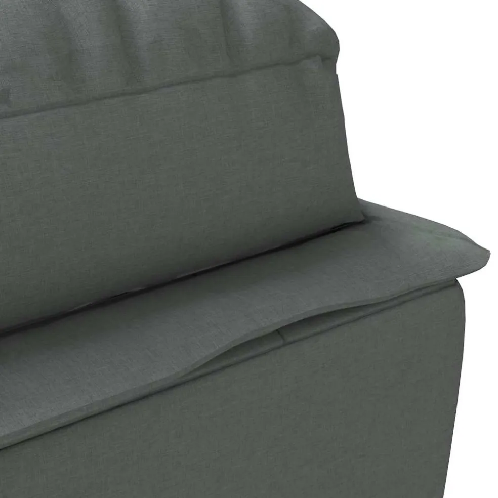 vidaXL Massage chaise longue met kussens stof donkergrijs