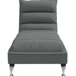 vidaXL Massage chaise longue met kussens stof donkergrijs