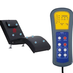 vidaXL Massage chaise longue met kussen kunstleer zwart