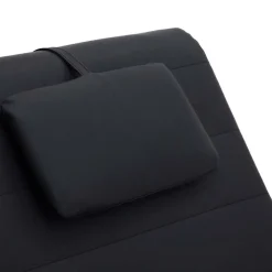 vidaXL Massage chaise longue met kussen kunstleer zwart