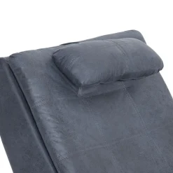 vidaXL Massage chaise longue met kussen kunstsuède grijs