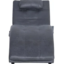 vidaXL Massage chaise longue met kussen kunstsuède grijs
