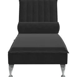 vidaXL Massage chaise longue met bolster fluweel zwart