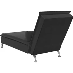 vidaXL Massage chaise longue met bolster fluweel zwart