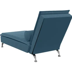 vidaXL Massage chaise longue met bolster fluweel blauw