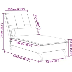 vidaXL Massage chaise longue met bolster fluweel blauw
