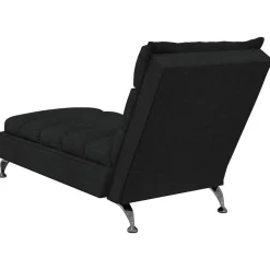vidaXL Massage chaise longue met kussens stof zwart