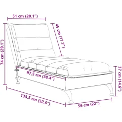 vidaXL Massage chaise longue met kussens stof zwart