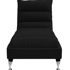 vidaXL Massage chaise longue met kussens stof zwart