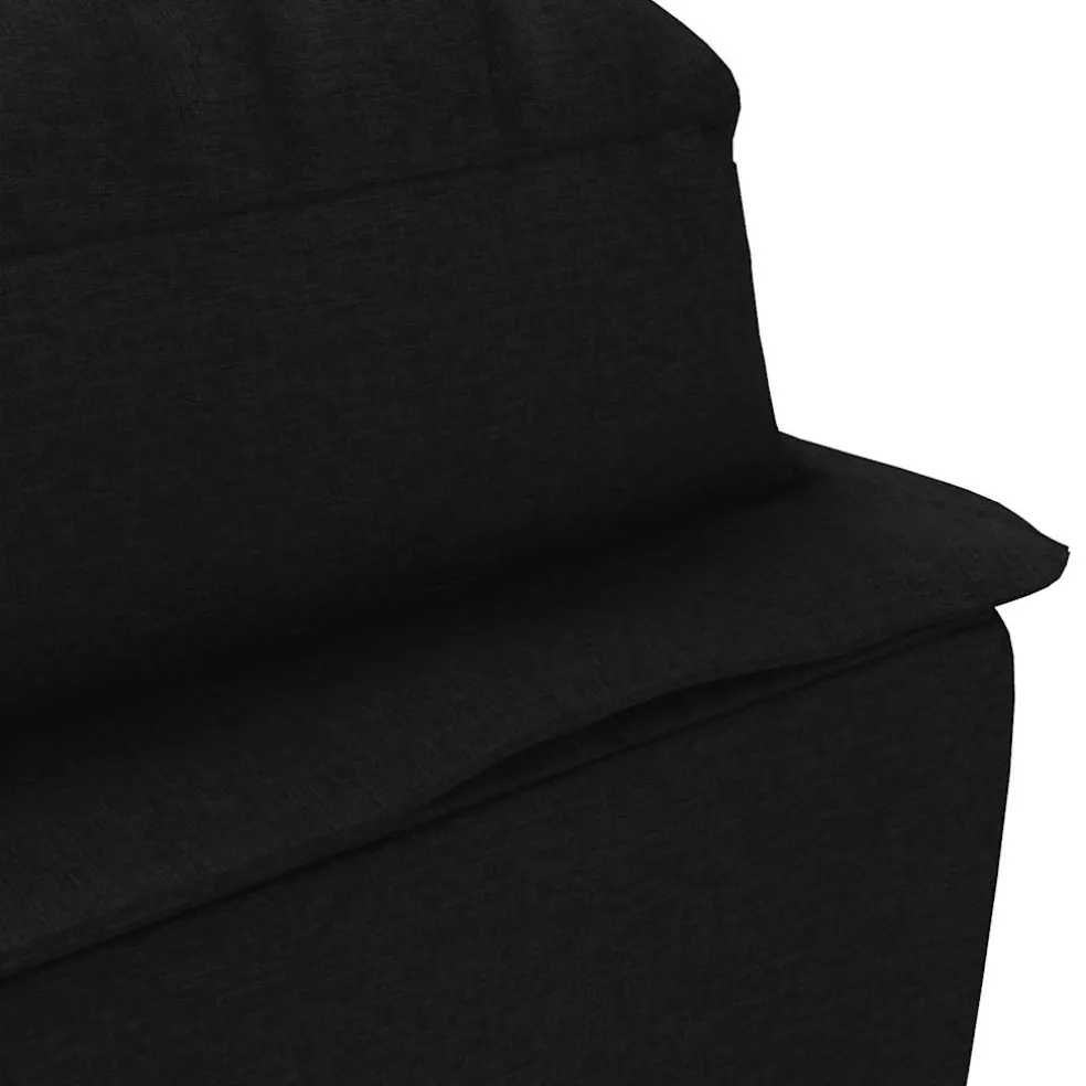 vidaXL Massage chaise longue met kussens stof zwart