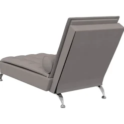 vidaXL Massage chaise longue met bolster stof taupe