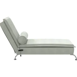vidaXL Massage chaise longue met bolster fluweel lichtgrijs