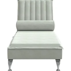 vidaXL Massage chaise longue met bolster fluweel lichtgrijs