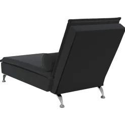 vidaXL Massage chaise longue met bolster fluweel zwart