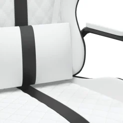 vidaXL Massage gamestoel kunstleer zwart en wit