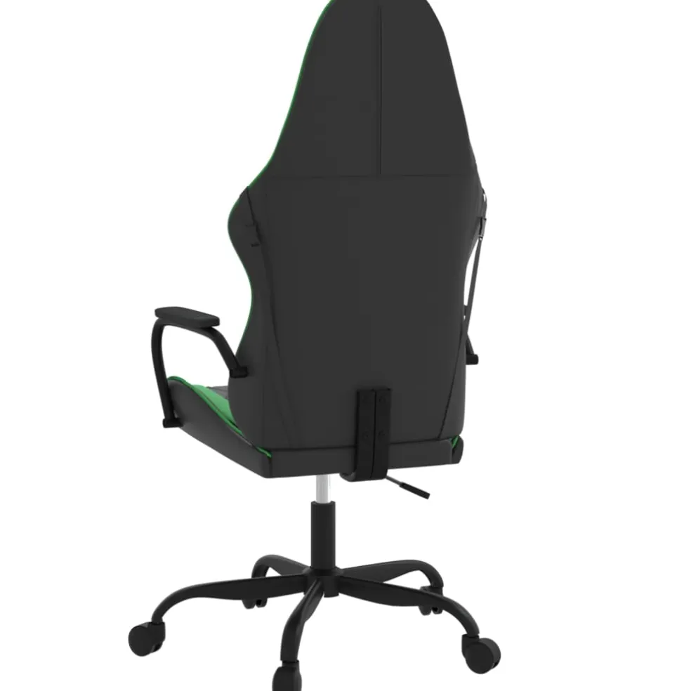 vidaXL Massage gamestoel kunstleer zwart en groen