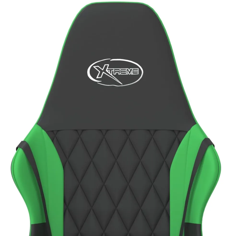 vidaXL Massage gamestoel kunstleer zwart en groen