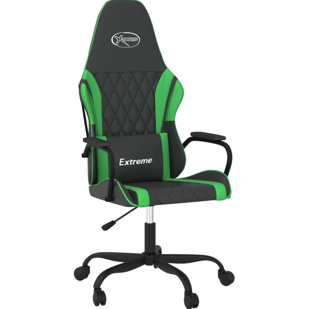 vidaXL Massage gamestoel kunstleer zwart en groen