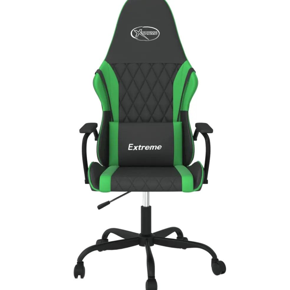 vidaXL Massage gamestoel kunstleer zwart en groen