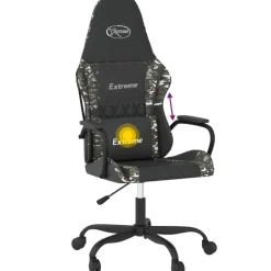 vidaXL Massage gamestoel kunstleer zwart en camouflage