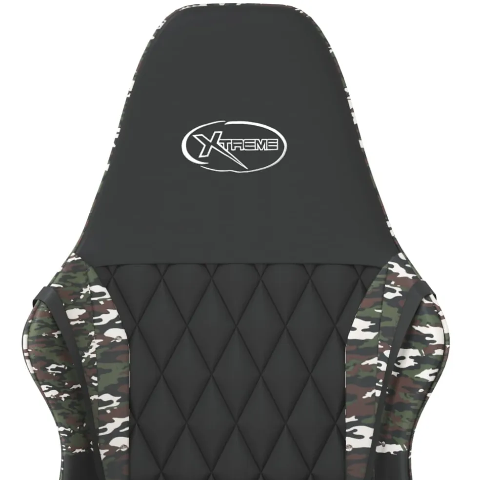 vidaXL Massage gamestoel kunstleer zwart en camouflage