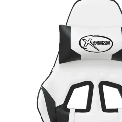 vidaXL Massage gamestoel kunstleer wit en zwart