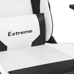 vidaXL Massage gamestoel kunstleer wit en zwart