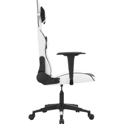vidaXL Massage gamestoel kunstleer wit en zwart