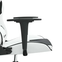 vidaXL Massage gamestoel kunstleer wit en zwart