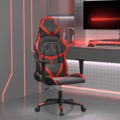vidaXL Massage gamestoel kunstleer zwart en rood